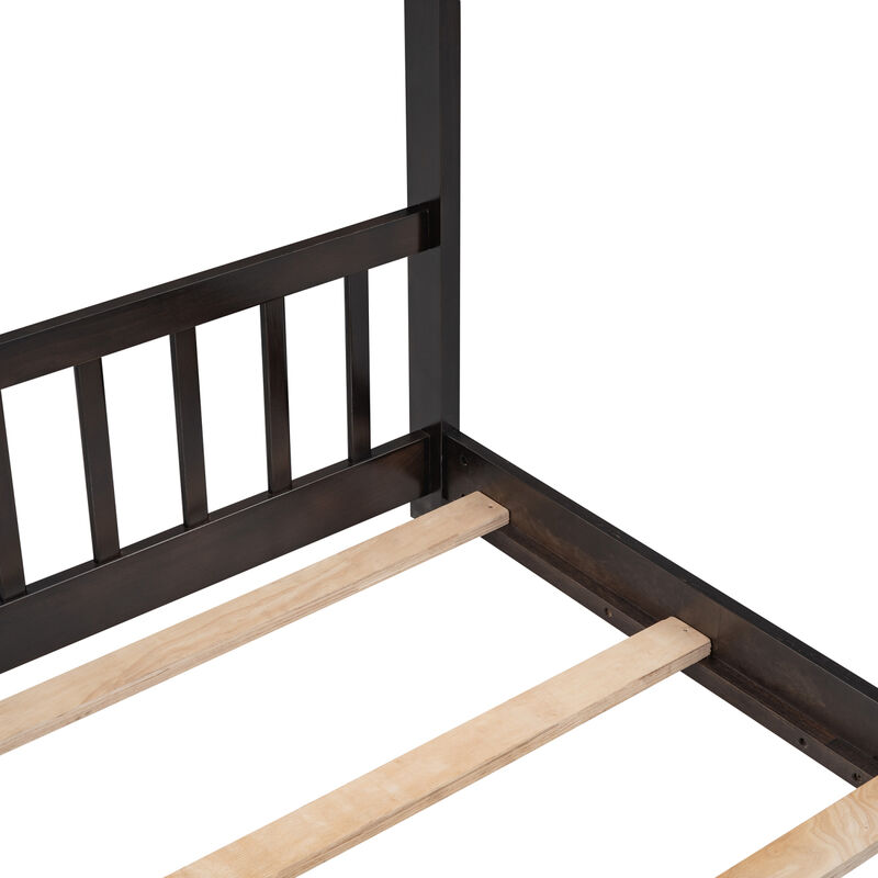 Full Size House Bed Wood Bed. image number 5