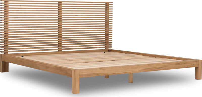 Tanner California King-size Solid Ash Platform Bed in Flaxen image number 4