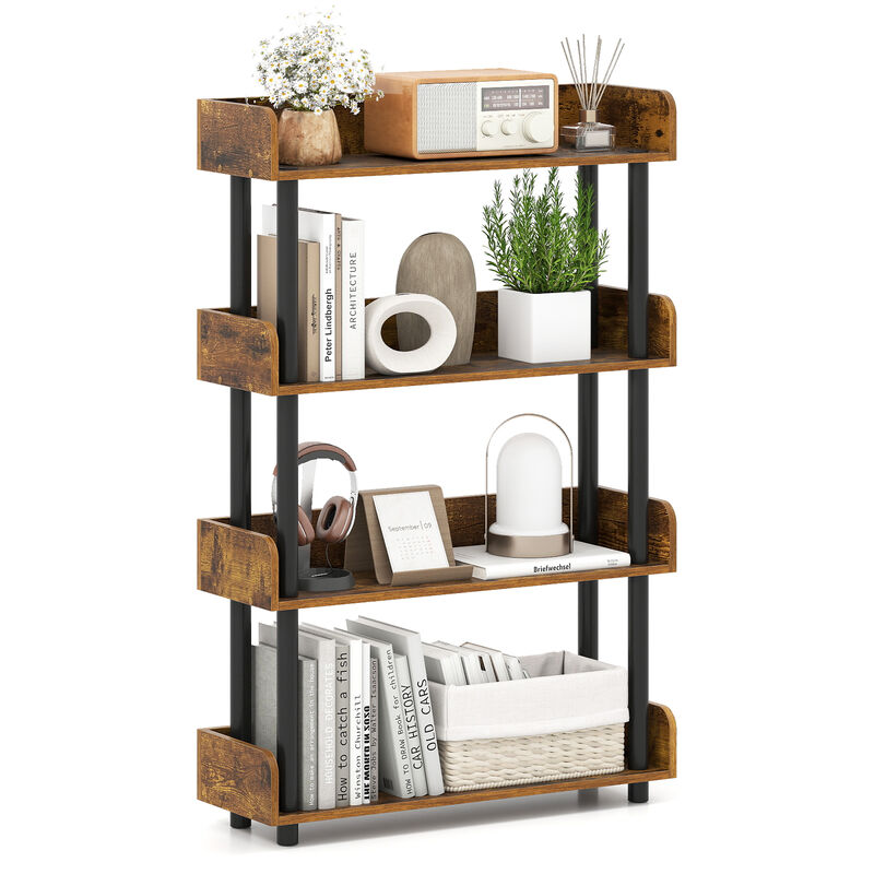 Industrial 4 Tier Bookcase with Anti-Tipping Kit, Open Storage Shelf image number 3
