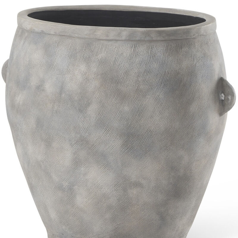 HomeRoots 24" Gray Ceramic Amphora Floor Vase image number 2