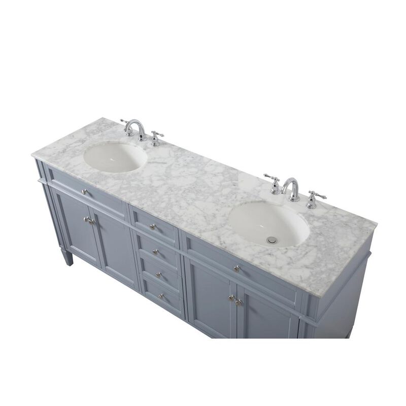 Elegant Kitchen and Bath 72 inch double bathroom vanity in grey