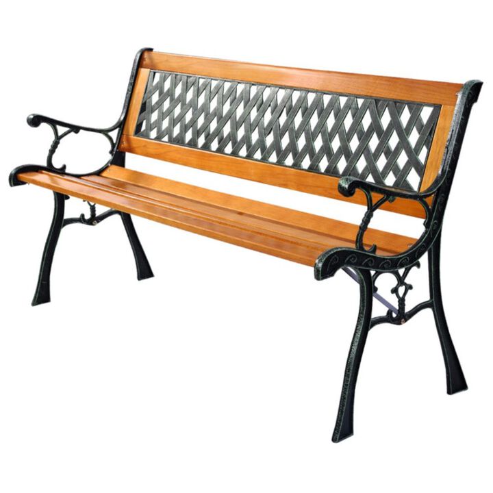 Hivago Outdoor Cast Iron Patio Bench
