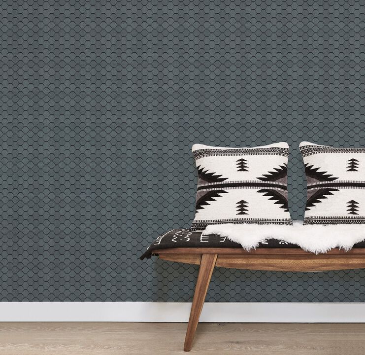 Bazaar Boho Beehive Blue Wallpaper G78295