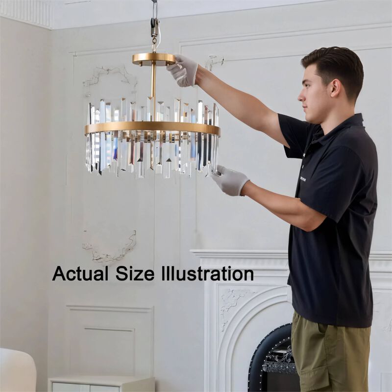 Ariel 18.5" 5-light Matte Warm Brass Finish Drum Crystal Prism Flush Mount image number 4