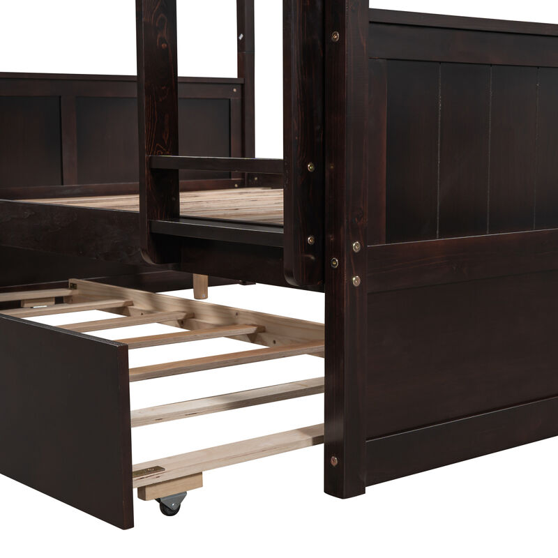 Full Over Full Bunk Bed With Twin Size Trundle