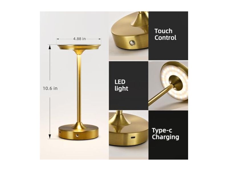 Rechargeable Cordless LED 2 Pack Table Lamps For Patio Outdoor Restaurant image number 2