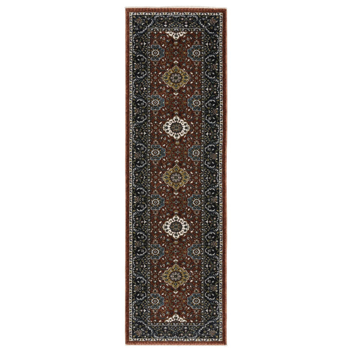 HomeRoots Medallion Runner Rug With Fringe