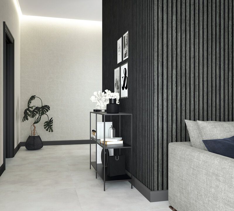 Eden Wood Stripe Black Wallpaper EN3396114