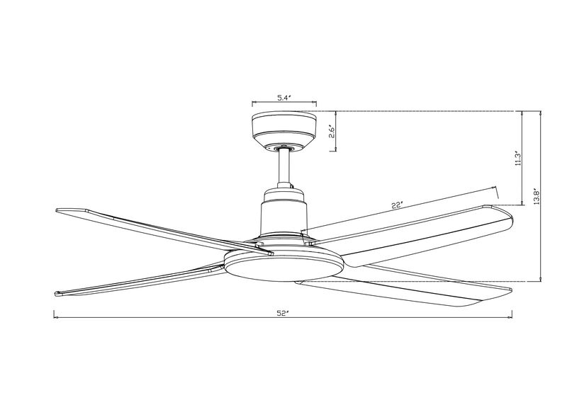 Lucci Air Nautilus 52" Wet Rated Outdoor Ceiling Fan with Remote Control, Modern Patio Ceiling Fan image number 4