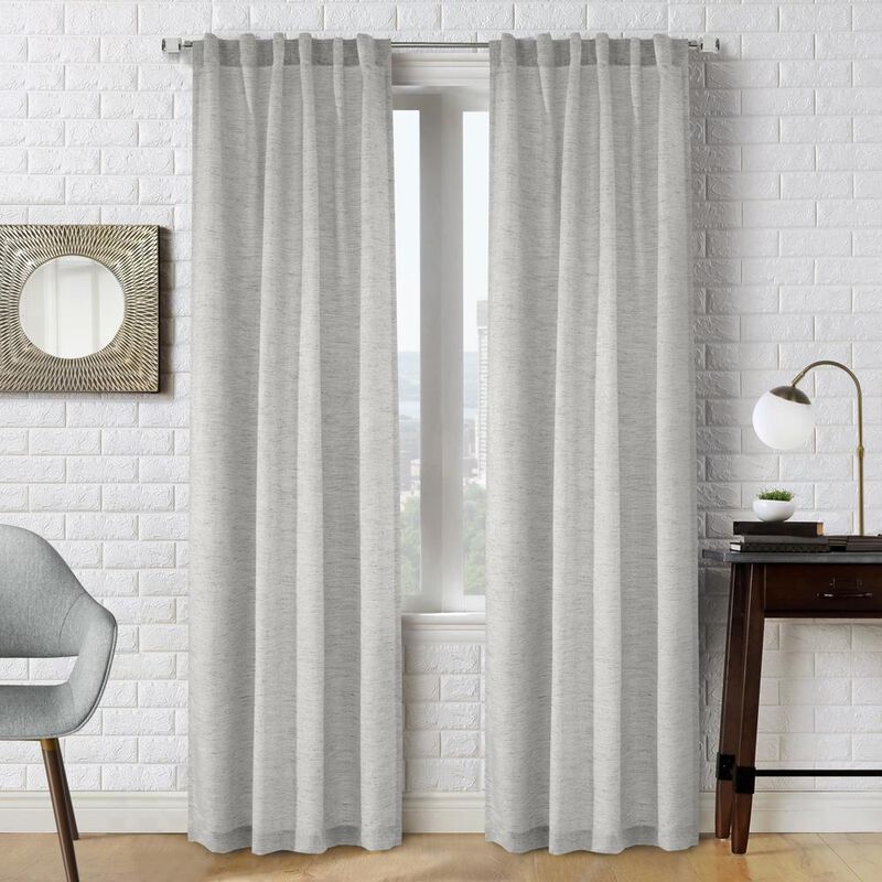 Commonwealth Danbury Dual Header Curtain Panel - 52x95", Silver