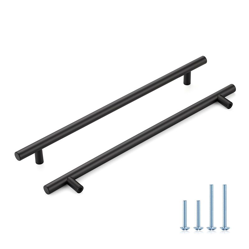 HOME EDIT Matte Black Cabinet Handles 10 Inch Hole Spacing, Stainless Steel Drawer Pulls for Cabinets, Kitchen, Bathroom, Dresse