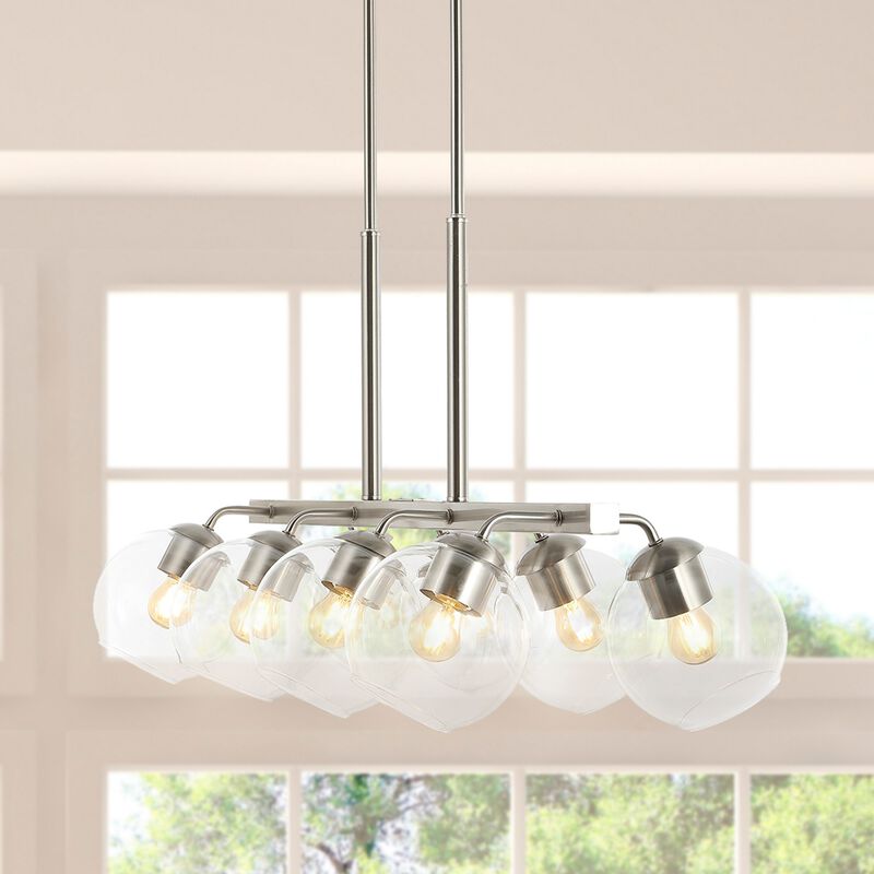 Julian Farmhouse Bohemian Iron/Glass Linear LED Pendant
