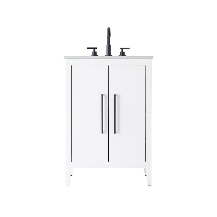 Elegant Kitchen and Bath 24 Inch Single Bathroom Vanity In White