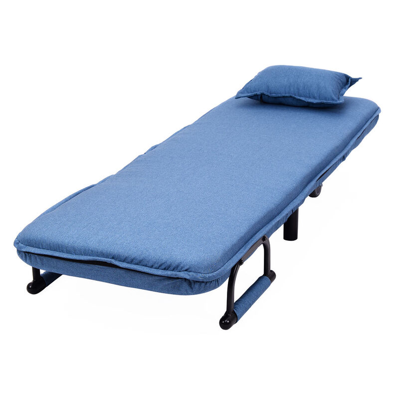 3-in-1 Convertible Sofa Bed with 5-Position Adjustable Backrest and Lumbar Pillow
