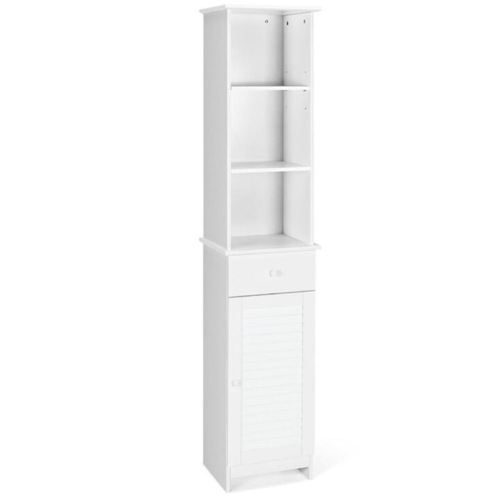 Hivvago Bathroom Tall Freestanding Storage Cabinet with Open Shelves and Drawer