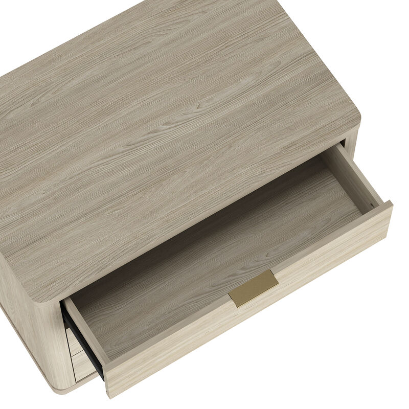 Evelyn Wide 3-Drawer Nightstands in Gray (Set of 2)