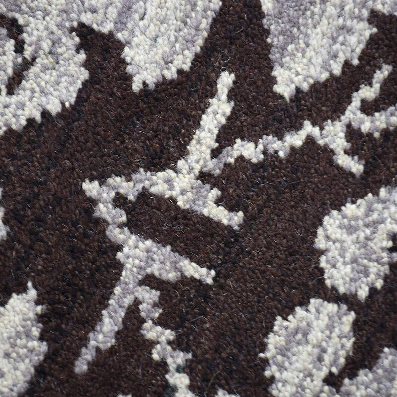 HAND KNOTTED WOOL Floral AREA RUGS  - Rectangle Shape, Floral Modern, Medium Pile Handmade Area Rugs for Living Room, Bed Room (N00921) image number 3