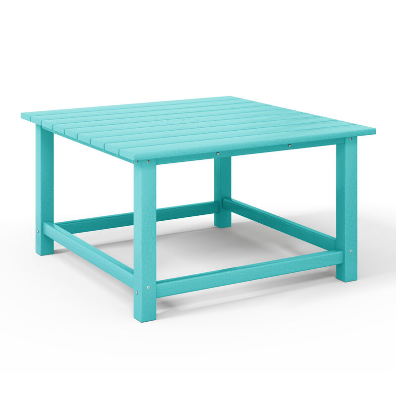 WestinTrends Low Outdoor HDPE Square Patio Coffee Table