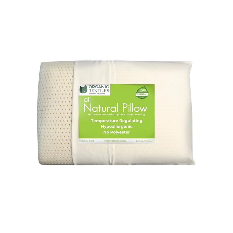 OrganicTextiles Natural Latex Pillow with Organic Cotton Cover (King Size, Medium), GOTS Certified, Bed Pillow for Sleeping, Nec
