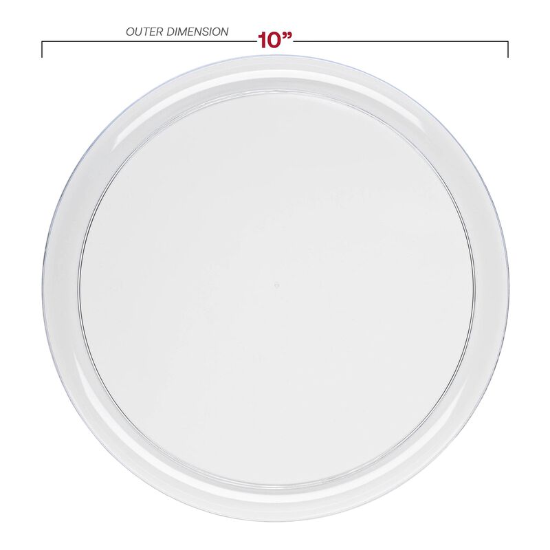 Clear Flat Round Plastic Dinnerware Value Set (40 Sets) image number 2