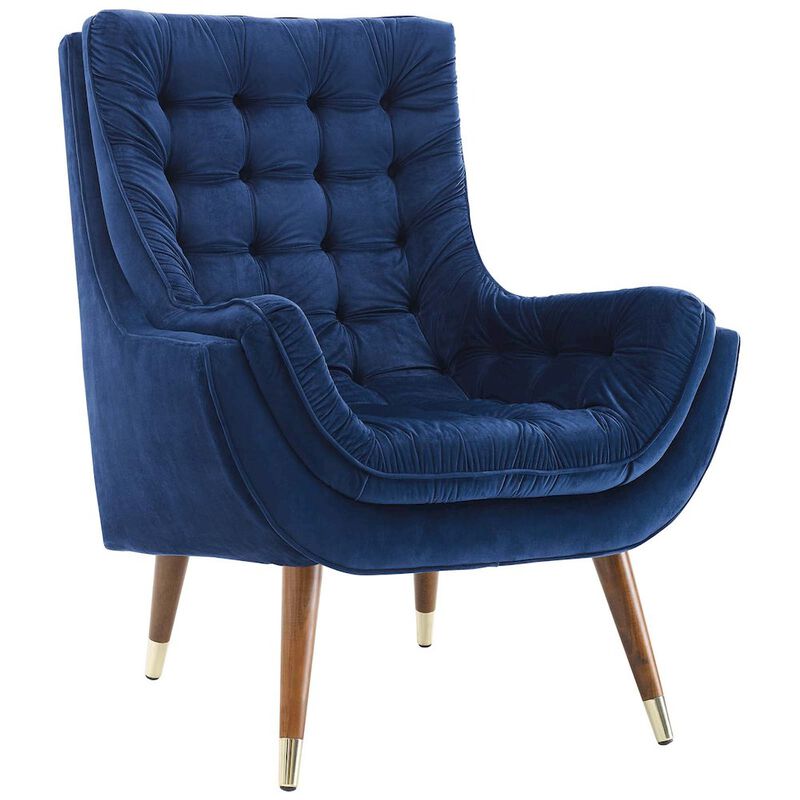 Suggest Button Tufted Performance Velvet Lounge Chair image number 0