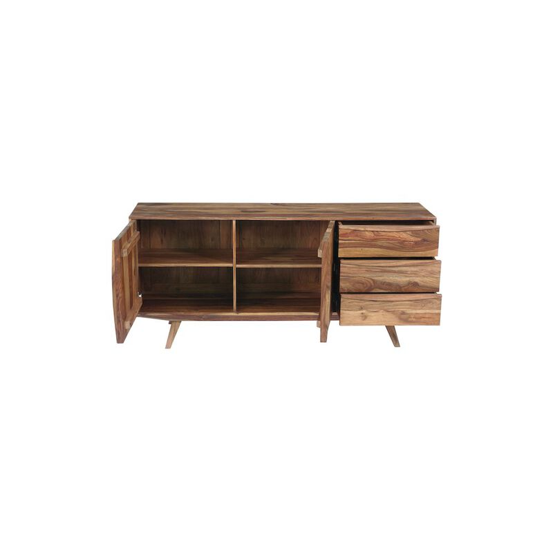 Porter Designs Fusion Solid Sheesham Wood Sideboard, Light Brown