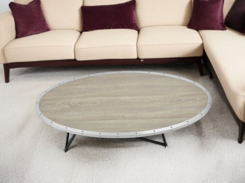 Iron Round Coffee Table with Sturdy Frame and Compact Design for Living Room