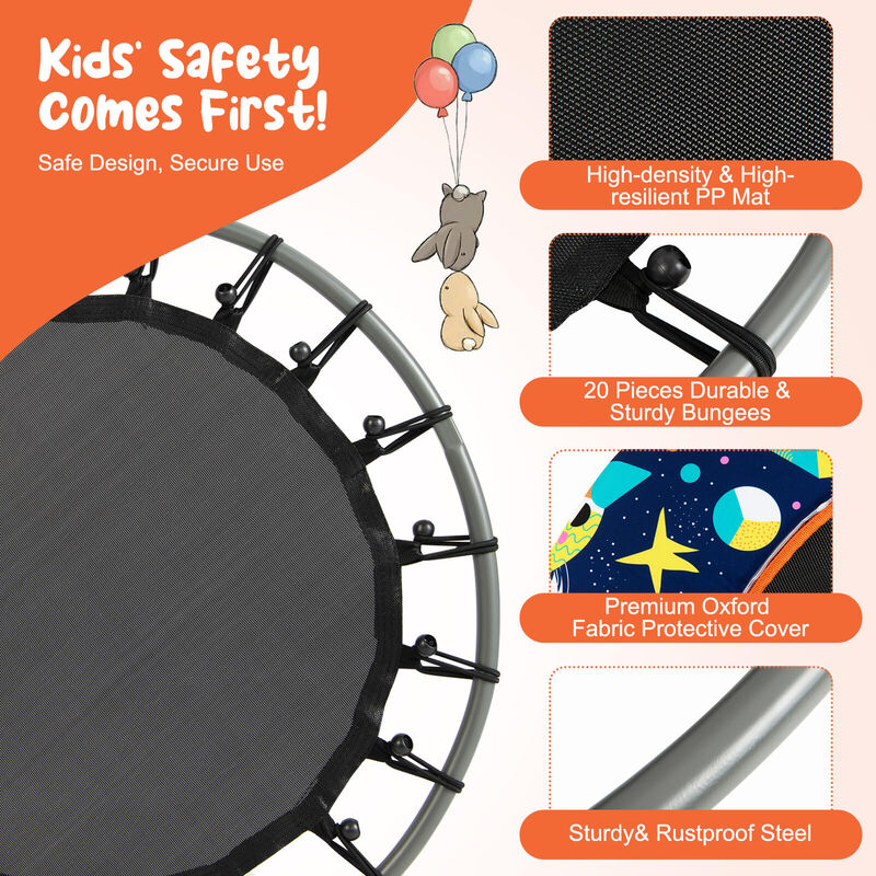 Kids Mini Trampoline with Colorful LED Lights and Bluetooth Speaker image number 4