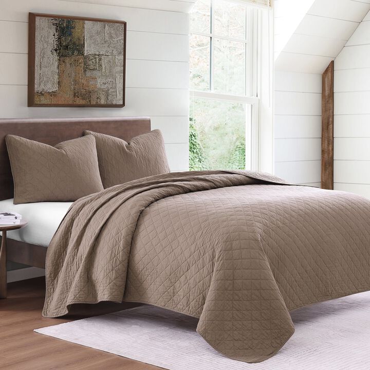 Cotton Comfort Twin Mocha Quilt Set