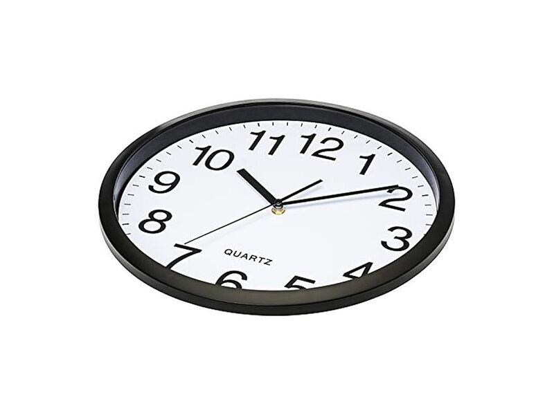 Black Pack Bold Sweep Wall Clock 10 Inch Silent Non Ticking Easy Read image number 2