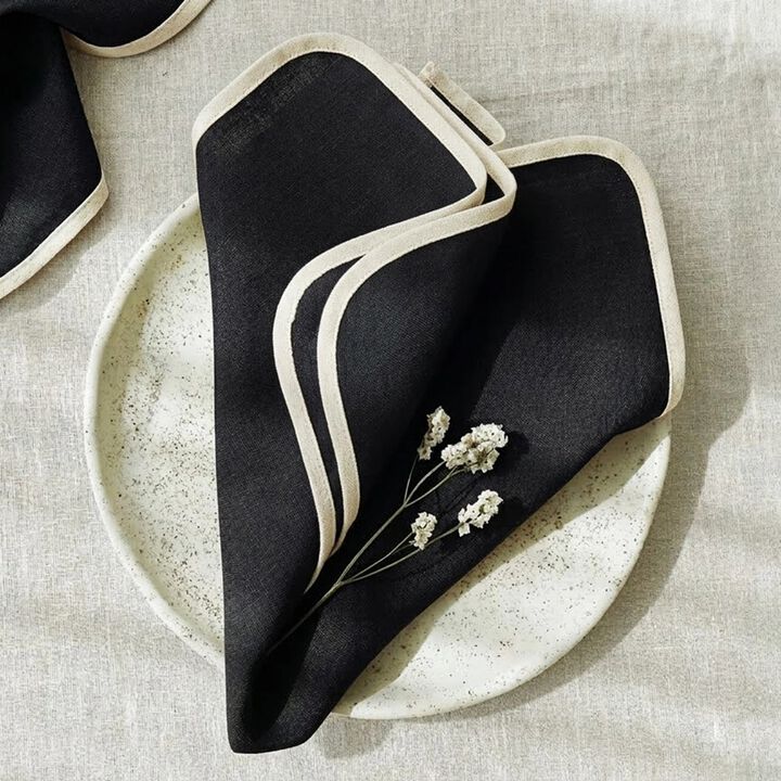 Linen Dinner Napkins Set of 4 for Dining Table Decor, 20 x 20 Inch - Kensington