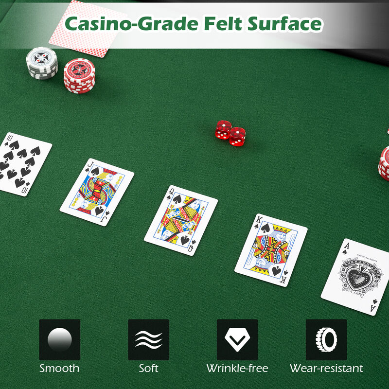10 Player Portable Poker Table Top with Foldable Design and Padded Surface image number 7
