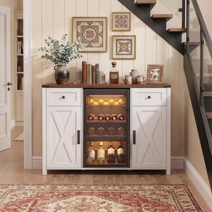 Jiljun Farmhouse Wine Bar Sideboard Cabinet