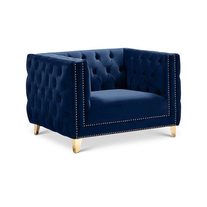 Meridian Furniture Michelle Navy Velvet Chair