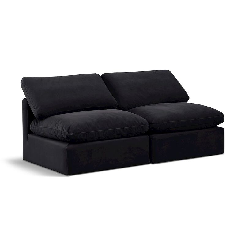 Meridian Furniture Indulge Black Velvet Modular Sofa
