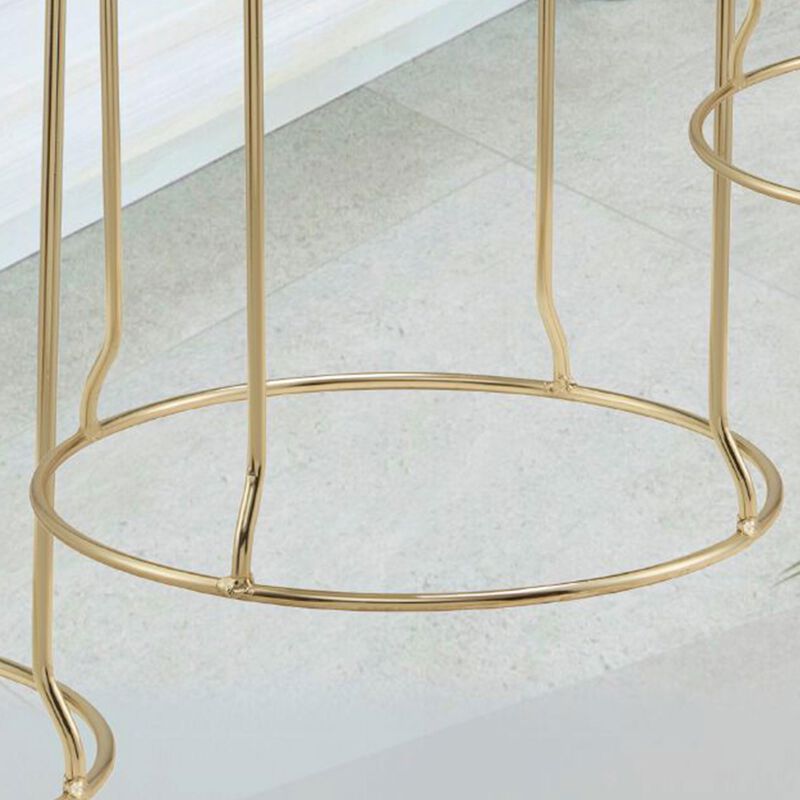 Kings Brand Furniture Carmilla Upholstered Counter Height Stool with Footrest - Bar Stools Set of 4 for Kitchen 31"