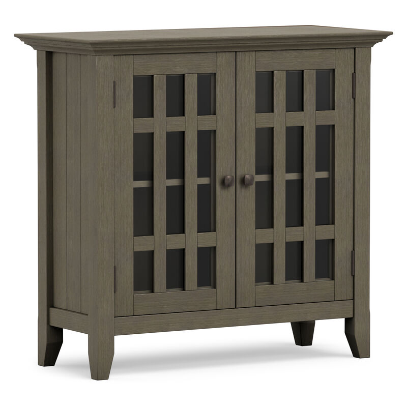 Bedford SOLID WOOD 32 inch Wide Transitional Low Storage Media Cabinet in Farmhouse Grey image number 0