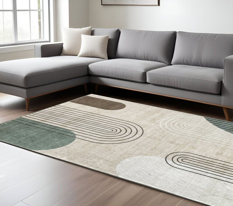 HomeRoots Abstract Area Rug