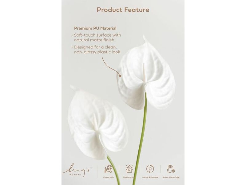 8 Piece White Artificial Greenery Stems Wedding Centerpiece Decor image number 2