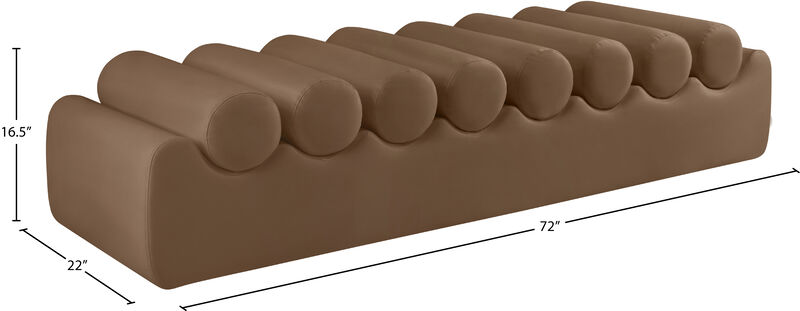 Meridian Furniture Rumble Brown Vegan Leather Bench