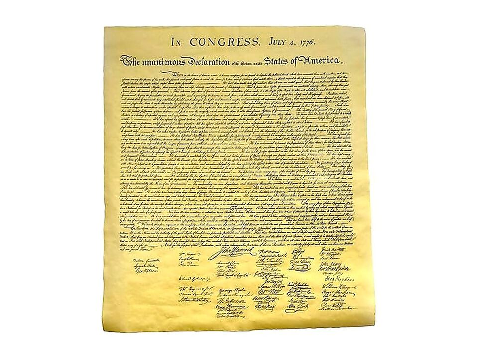 Declaration Independence Authentic Replica Printed Antiqued Genuine Parchment