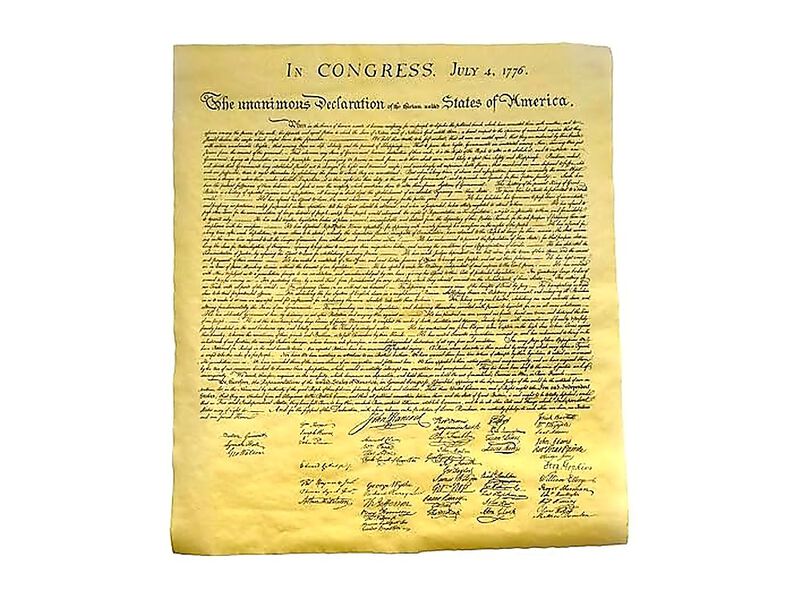 Declaration Independence Authentic Replica Printed Antiqued Genuine Parchment image number 0