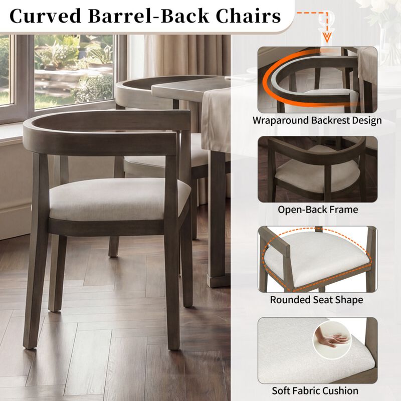 Curquu 7‑Piece Modern Farmhouse Dining Set image number 4
