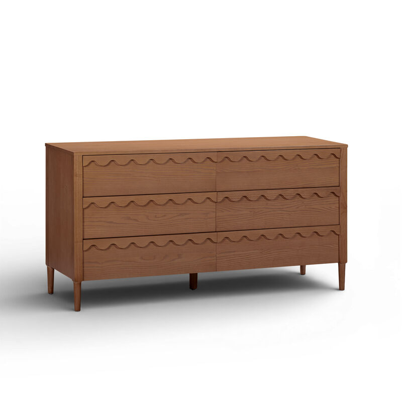 Oodle Walnut 6 Drawer Dresser image number 1