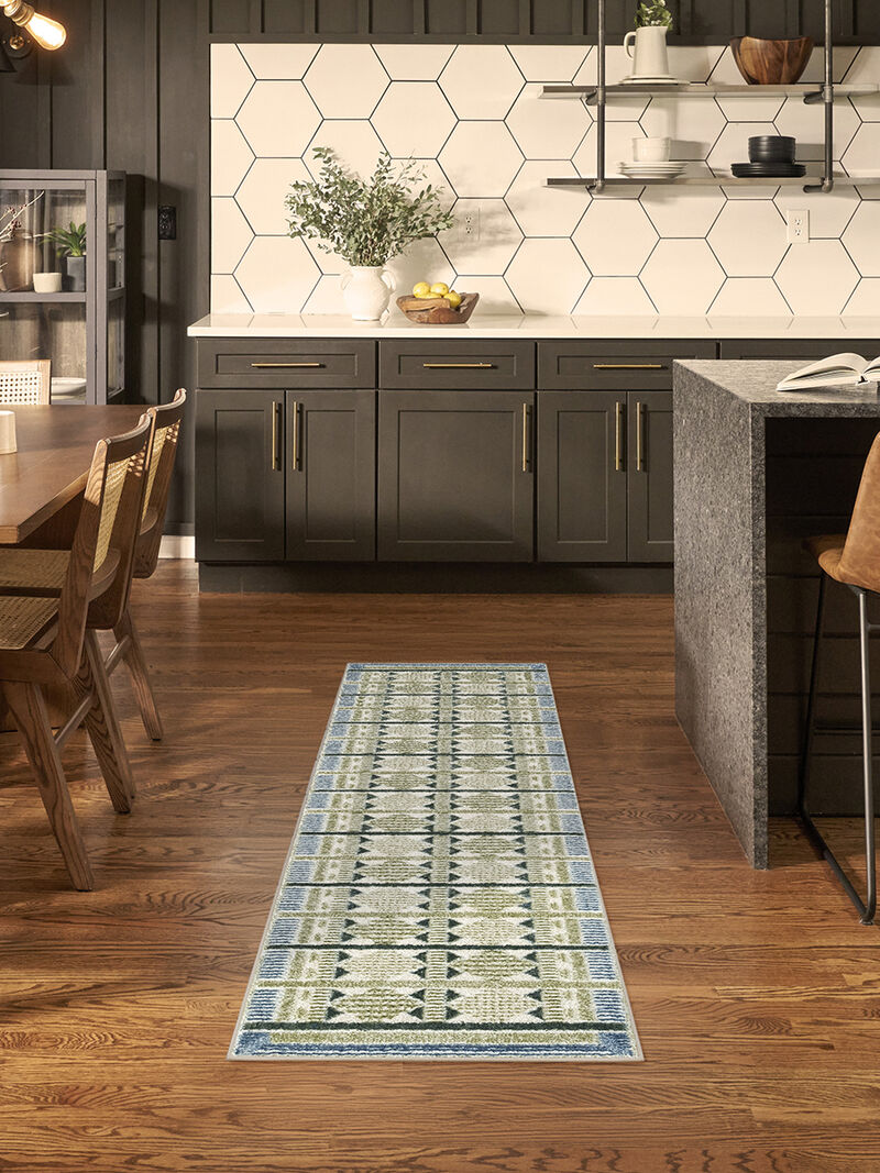 Nordic NRC06 Green/Blue 2' x 6' Rug