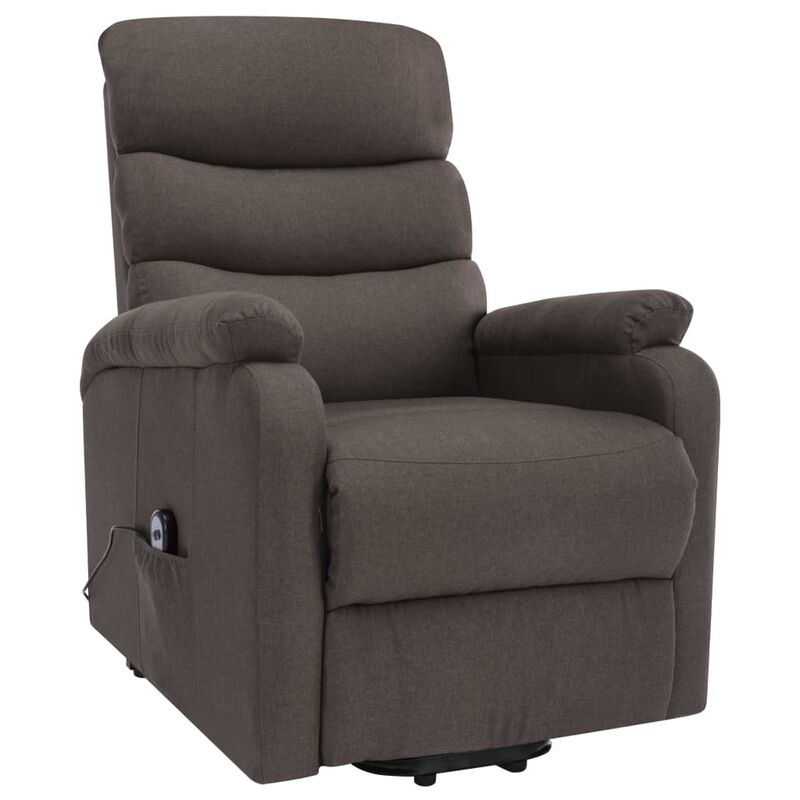 Power Lift Massage Recliner Taupe Fabric