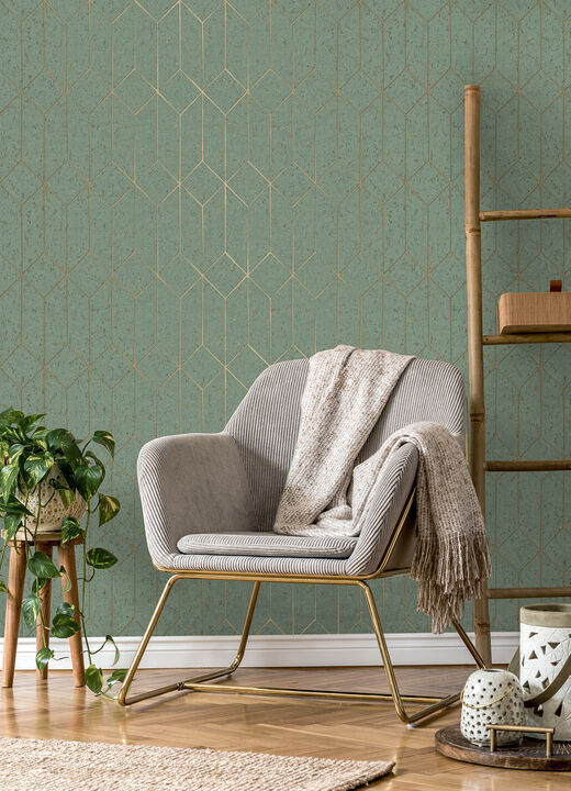 Hayden Mint Concrete Trellis Wallpaper