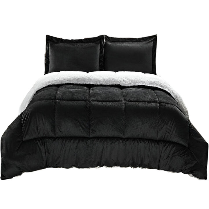Cozy 3-Piece Ultra Soft Sherpa Comforter Set &ndash; Wrinkle Resistant for Easy Care