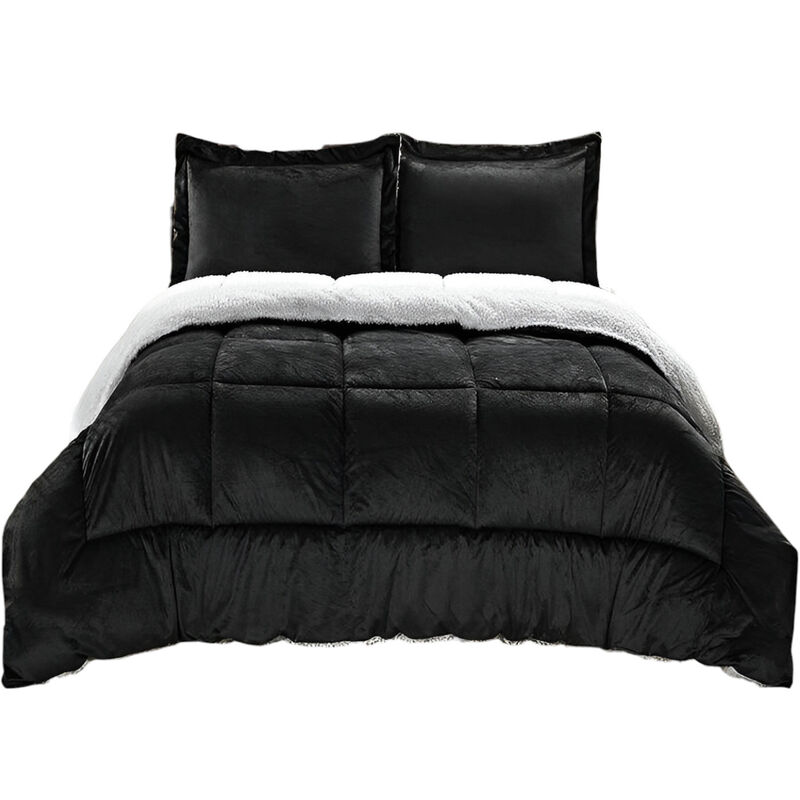 Cozy 3-Piece Ultra Soft Sherpa Comforter Set &ndash; Wrinkle Resistant for Easy Care