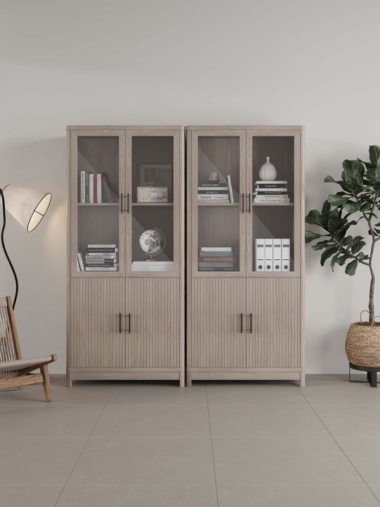 Jodie Light Gray Bookcase (Set of 2)